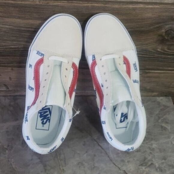New Vans Old Skool Womens White Sneakers Size 7 Logo Skater Casual Streetwear - Picture 8 of 10